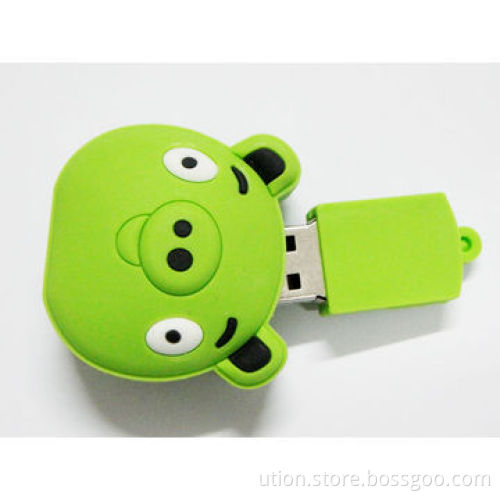 1 to 32GB USB Flash Drive with Cartoon Pig Design and Supports USB 2.0 Interface, Free Logo